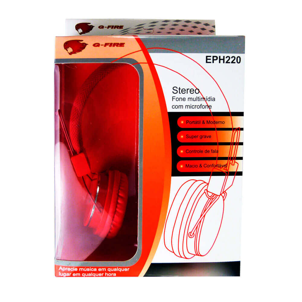 Fone De Ouvido Stereo G-Fire Eph220Fgse - Vermelho