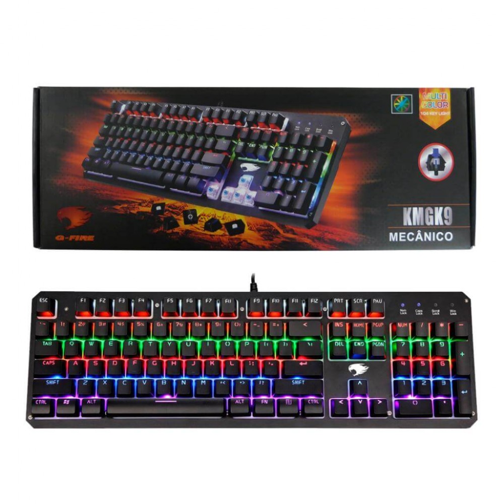 Teclado Gamer G-Fire Mecânico Kmgk9 - Com Backlight